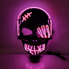 Load image into Gallery viewer, Scar One-eyed Pirate Mask Bloody Horror Cold Light Halloween Mask Led Glowing Mask
