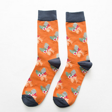 Load image into Gallery viewer, Crane flamingo cotton tube men's socks
