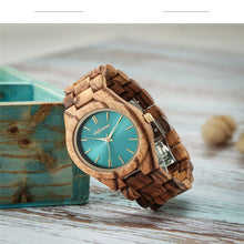 Load image into Gallery viewer, Quartz watch made of wood and steel buckle
