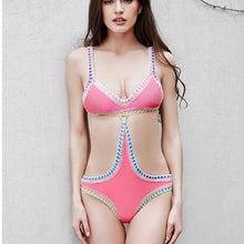 Load image into Gallery viewer, Quick Selling, Amazon Explosion, European And American Sexy Bikini, Mosaic Suit, Red One-piece Swimsuit, Swimsuit Female

