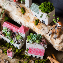 Load image into Gallery viewer, Holy Island Hut Small House Concrete Flower Succulent Flower Pot
