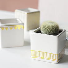 Load image into Gallery viewer, Succulent Ceramic Flower Pot Small Square Table Top Ornament
