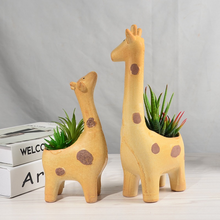 Load image into Gallery viewer, Creative Cute Ceramic Giraffe Succulent Flower Pot
