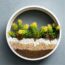 Load image into Gallery viewer, Round Iron Wall Vase Home Living Room Restaurant Hanging Basket Flower Pot Wall Decor Succulent Plant Planters Art Glass Vases
