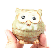 Load image into Gallery viewer, Mini Thumb Owl Small Flower Pot Stoneware Ornament
