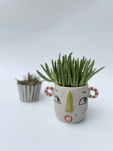 Load image into Gallery viewer, Handmade Ceramic Succulent Flower Pot With Human Face
