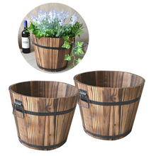 Load image into Gallery viewer, Solid Wood Succulent Plant Pots Carbonized Anticorrosive Wood Flower Box
