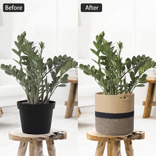 Load image into Gallery viewer, Cotton Rope Woven Flower Pot Storage Basket Flower Basket Round Storage
