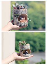 Load image into Gallery viewer, Tree hole story decoration resin flower pot
