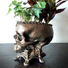 Load image into Gallery viewer, Home Skull Flower Pot Decoration Resin Crafts
