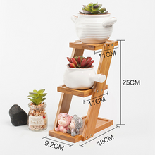 Load image into Gallery viewer, Succulent Potted Solid Wood Bay Window Flower Pot Shelf Storage
