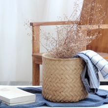 Load image into Gallery viewer, Bamboo flower pot Retro woven storage bamboo basket
