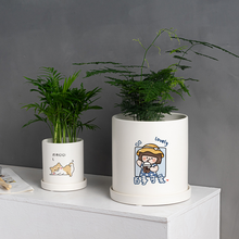 Load image into Gallery viewer, Matte Straight Personality Indoor Ceramic Flowerpot
