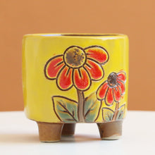 Load image into Gallery viewer, Personality Small Ceramic Stoneware Relief Hand-painted Succulent Flower Pot
