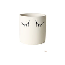 Load image into Gallery viewer, Ceramic Abstract Eyelashes Round Flower Pot Indoor Cactus Succulent Art Flower Pot
