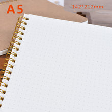 Load image into Gallery viewer, Student A5 Grid Dot Matrix Hand Account Blank Kraft Paper Coil Notebook
