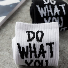 Load image into Gallery viewer, Black and white letter cotton socks
