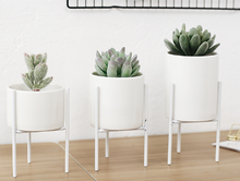 Load image into Gallery viewer, 1Set Nordic Iron Art Vase Ceramics Flower Pot Plant Flowerpot Planter Office Desktop Cafe Home Decoration Flower Rack
