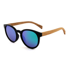 Load image into Gallery viewer, Retro Round Frame Women's Polarized Wood Sunglasses
