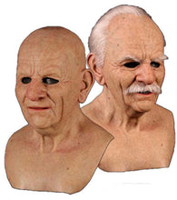 Load image into Gallery viewer, Old man mask white hair white beard headgear halloween

