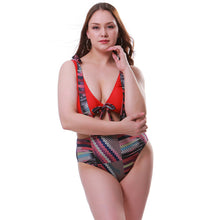 Load image into Gallery viewer, Split swimsuit printed high waist strap swimsuit beach jacket
