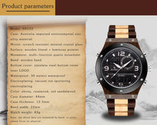 Load image into Gallery viewer, Luxury Wood Watch Handmade Chronograph Man
