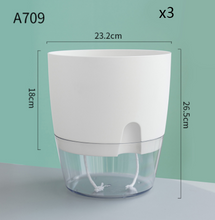 Load image into Gallery viewer, Automatic Water-Absorbing Flower Pot Plastic Resin Transparent Flower Pot
