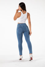 Load image into Gallery viewer, shascullfites melody  butt lifting jeans high waist push up jeggings light blue gym jeans bum lifted denim leggings
