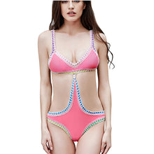 Load image into Gallery viewer, Quick Selling, Amazon Explosion, European And American Sexy Bikini, Mosaic Suit, Red One-piece Swimsuit, Swimsuit Female
