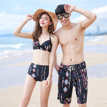 Load image into Gallery viewer, 2021 new beach pants suit, lovers swimsuit, wrap sexy bikini three sets of men's swimsuit 8826

