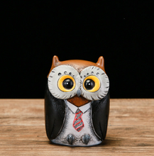 Load image into Gallery viewer, Ceramic owl ornament decoration

