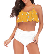 Load image into Gallery viewer, Split ruffle swimsuit
