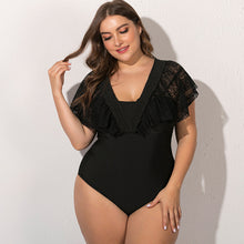 Load image into Gallery viewer, Black webbing enlarged swimsuit
