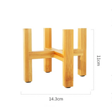 Load image into Gallery viewer, Floor Four-legged Flower Stand Succulent Bamboo Tray
