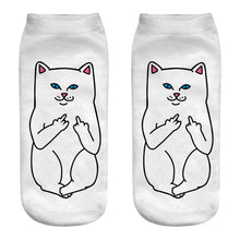 Load image into Gallery viewer, Spring And Autumn Cute Cat Cartoon 3d Print Socks Harajuku Woman Funny Kawaii ElasticPink Socks Invisible Boat Socks Short Tube
