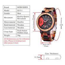 Load image into Gallery viewer, full wood quartz calendar waterproof watch men's watch wood table men's watch
