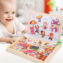 Load image into Gallery viewer, Wooden Magnetic Puzzle Toys Children 3D Puzzle Box Figure Animals Circus Writing Drawing Board Learning Education Toys For Kids
