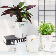 Load image into Gallery viewer, Water storage plastic flower pot
