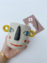 Load image into Gallery viewer, Handmade Ceramic Succulent Flower Pot With Human Face
