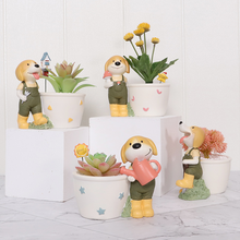 Load image into Gallery viewer, Cute Dog American Decorative Resin Succulent Flower Pot

