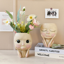 Load image into Gallery viewer, Face Head Design Sculpture Flower Planter Garden Indoor Plant Pot Art Flowerpot
