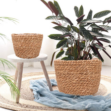 Load image into Gallery viewer, Storage Basket Plant Flower Pot Straw Seaweed Weaving Mechanism Amazon Size Plant Basket Interior Decorative Flower Pot
