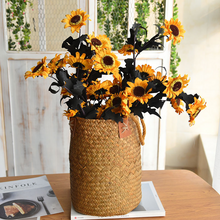 Load image into Gallery viewer, Living Room Woven Flower Arrangement Hanging Portable Hanging Handmade Flower Basket
