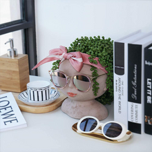 Load image into Gallery viewer, Sculpture Flowerpot With Closed Eyes Doll Garden Decoration Ornaments
