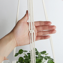 Load image into Gallery viewer, Wooden Flower Pot Tray Gardening Simple Square Bracket Cotton Rope Wood
