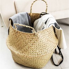 Load image into Gallery viewer, Seagrass Woven Storage Portable Flower Basket
