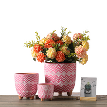 Load image into Gallery viewer, Terracotta three-legged flower pot
