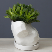 Load image into Gallery viewer, Cartoon Succulent Flower Pot Ceramic White Creative Abstract Body Art Floral
