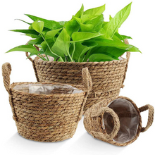 Load image into Gallery viewer, Desktop Decorative Plant Straw Flower Pot

