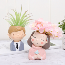 Load image into Gallery viewer, Cartoon Couple Flower Pot Creative Simulation Micro Landscape
